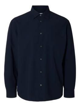 Selected Seersucker Hemd Sky Captain