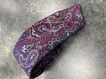 Seidenfalter Krawatte Paisley rot-blau