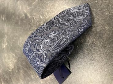 Seidenfalter Krawatte Paisley grau-blau