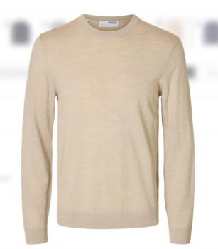 Selected Noos Feinstrick Pullover Merino oatmeal