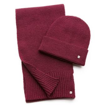 Prince Bowtie Schal + Mütze Set bordeaux