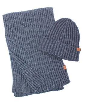 Prince Bowtie Schal + Mütze Set blau