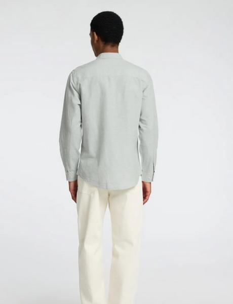 Selected Noos Hemd Leinen iceberg green