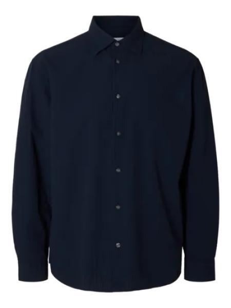 Selected Seersucker Hemd Sky Captain