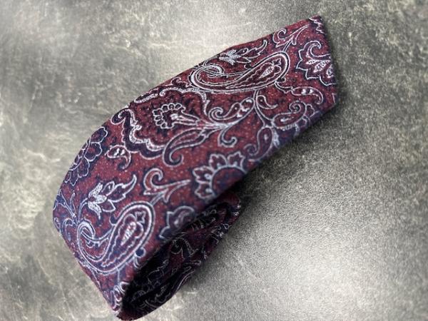 Seidenfalter Krawatte Paisley rot-blau
