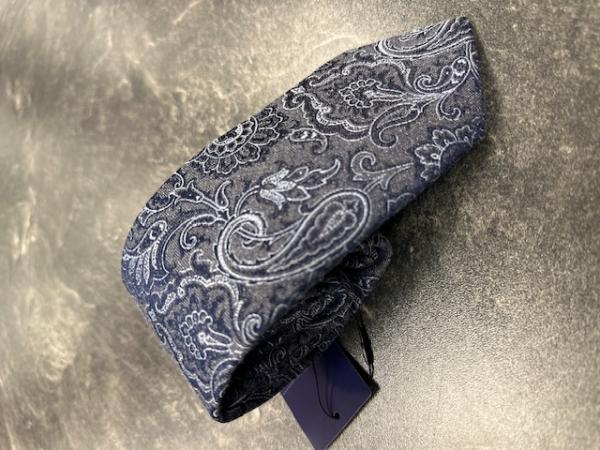 Seidenfalter Krawatte Paisley grau-blau