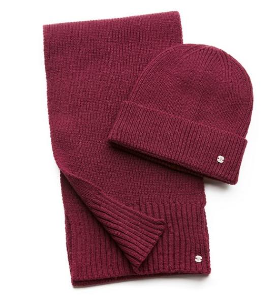 Prince Bowtie Schal + Mütze Set bordeaux